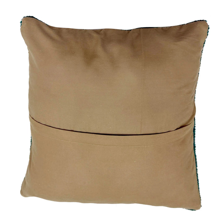 Blue Afghan Overdyed Cushion Cover 1' 5" x 1' 4" Hand-Knotted | No. AL479418