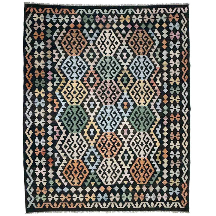 Multicolor Afghan Vegetable Kilim Rug 6' 2" x 8' 3" Flat-Weave | No. AL47949