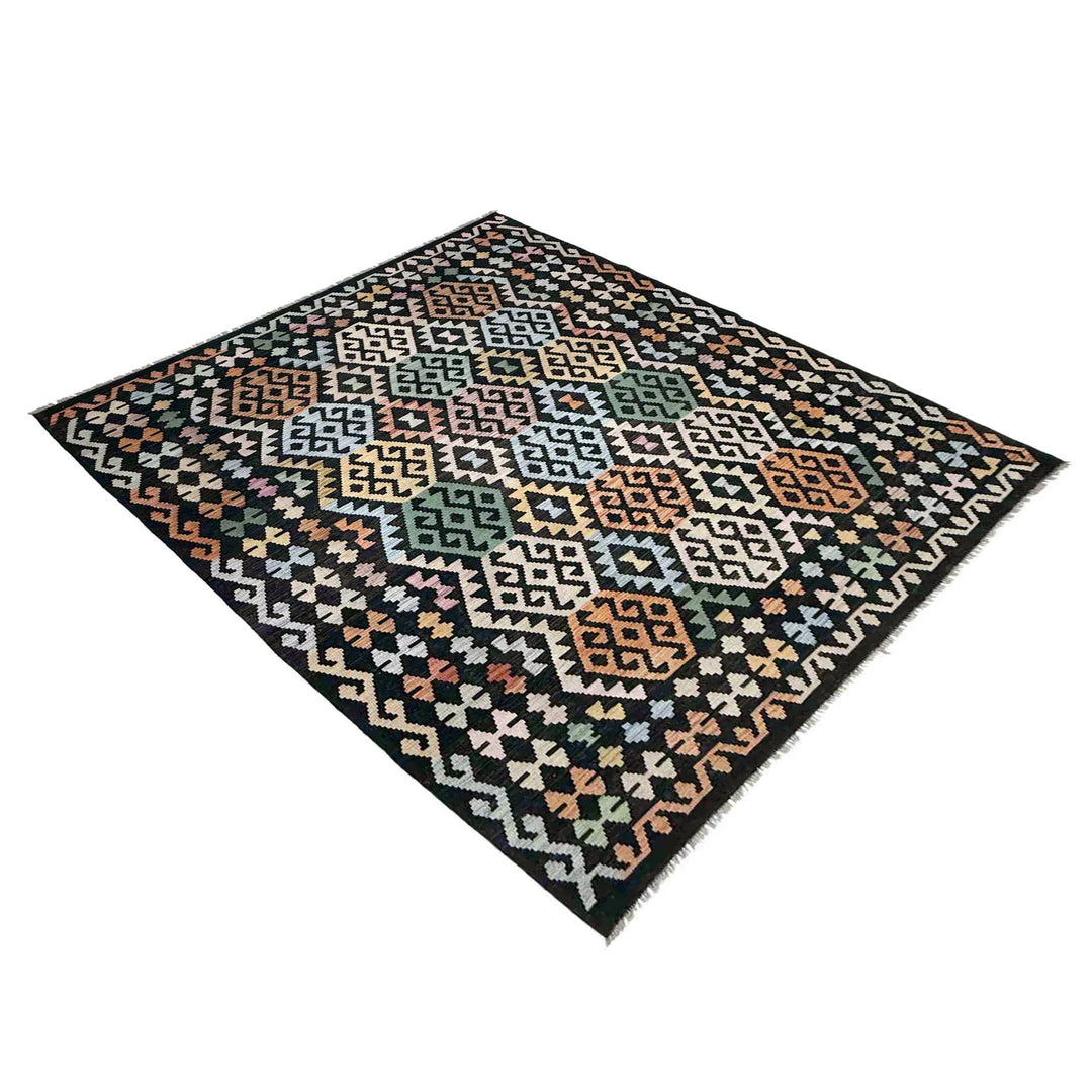 Multicolor Afghan Vegetable Kilim Rug 6' 2" x 8' 3" Flat-Weave | No. AL47949