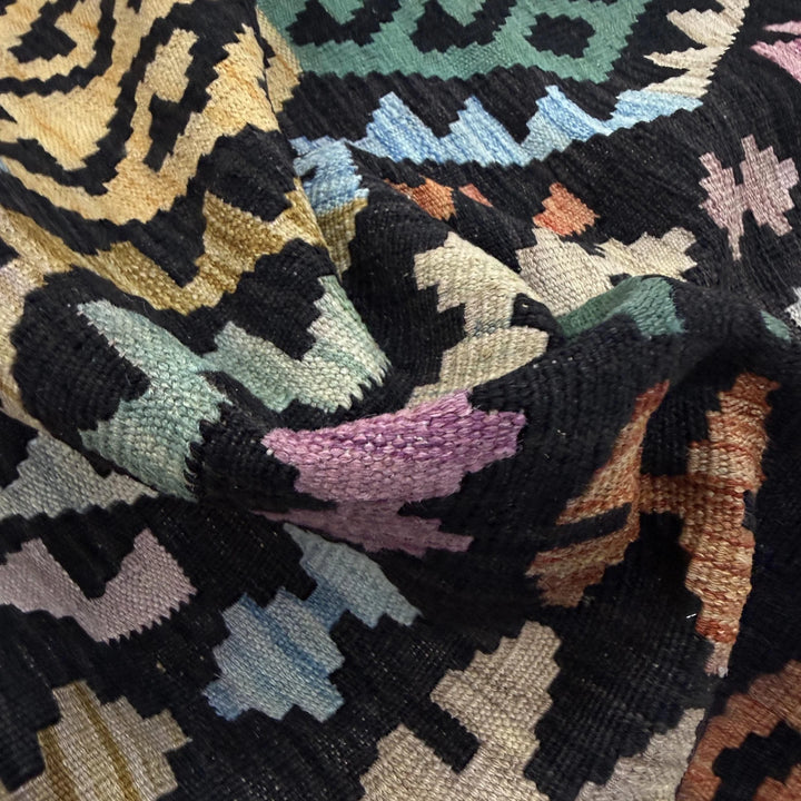 Multicolor Afghan Vegetable Kilim Rug 6' 2" x 8' 3" Flat-Weave | No. AL47949