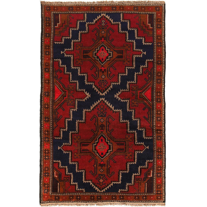 Afghan Baluchi Rug 4' 3" x 6' 7" Hand-Knotted | No. AL47959
