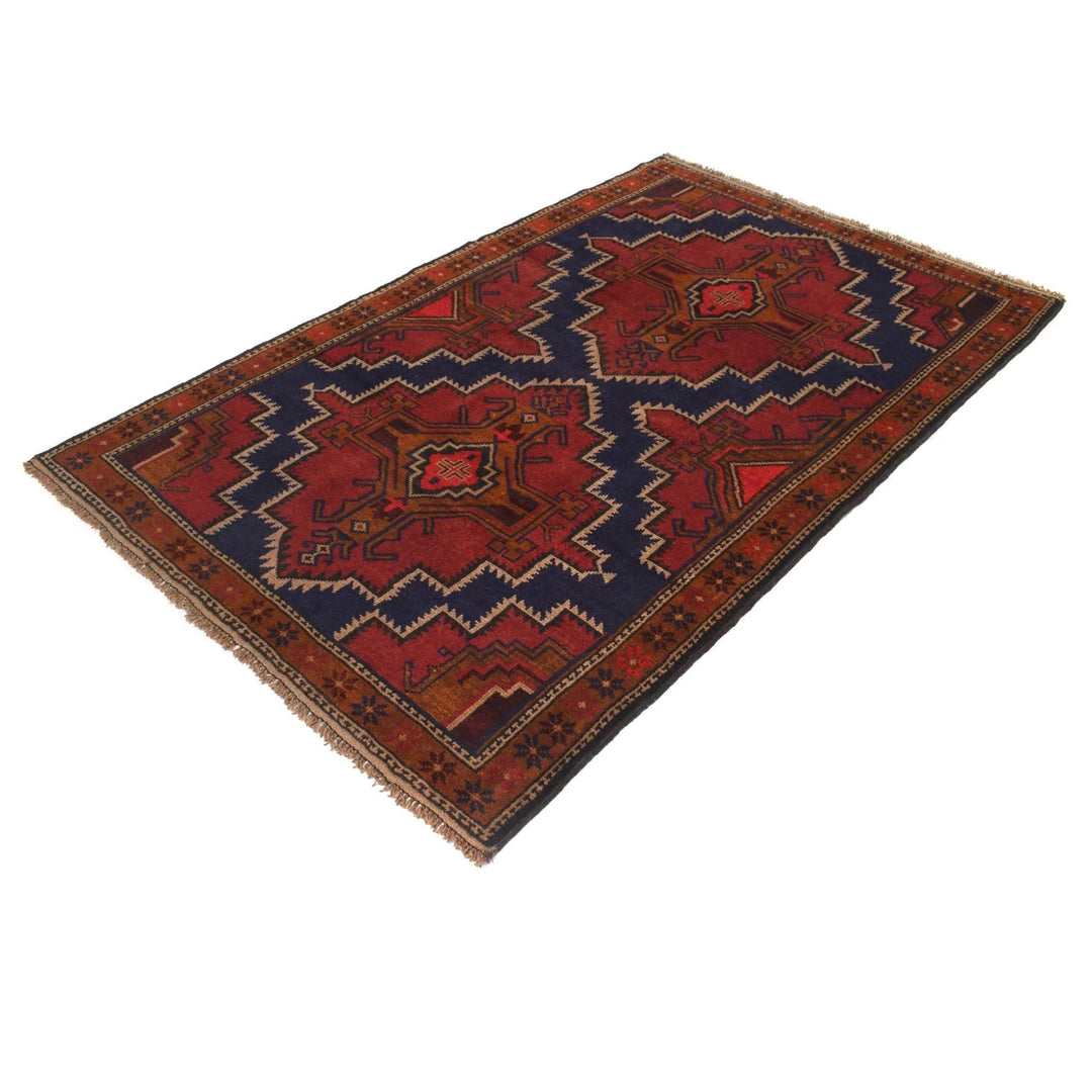 Afghan Baluchi Rug 4' 3" x 6' 7" Hand-Knotted | No. AL47959
