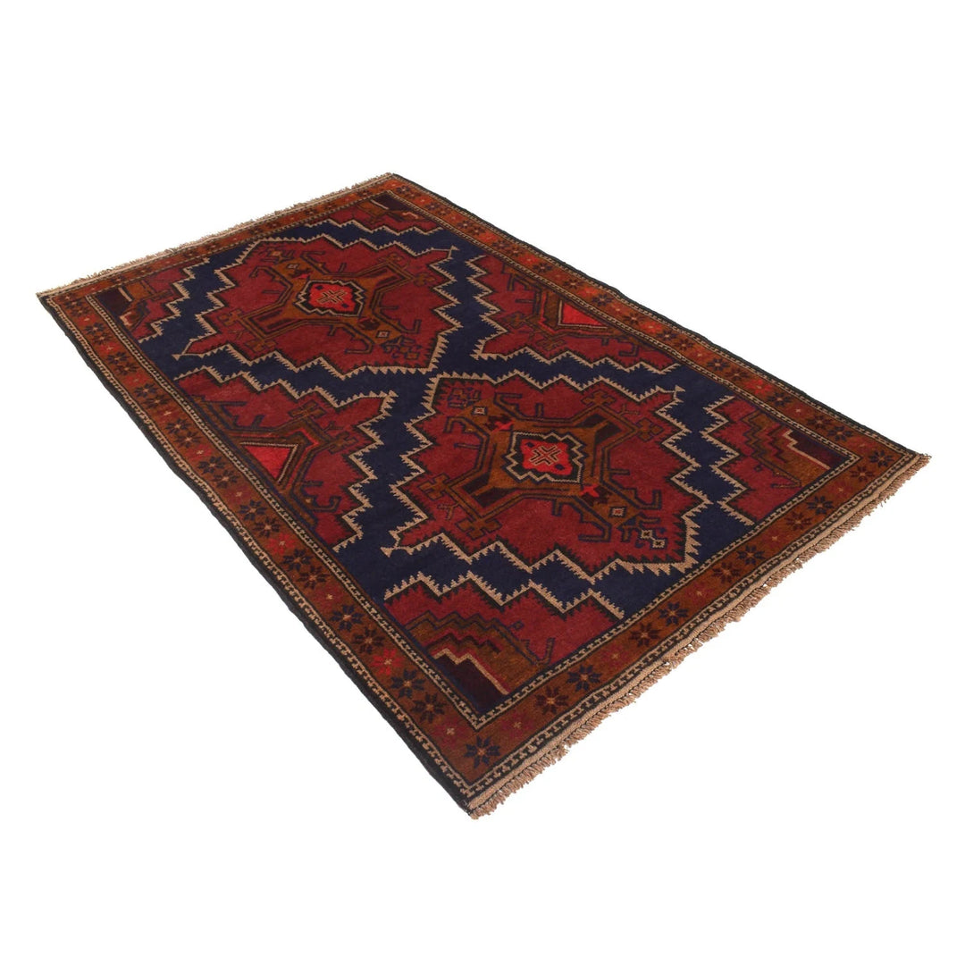 Afghan Baluchi Rug 4' 3" x 6' 7" Hand-Knotted | No. AL47959