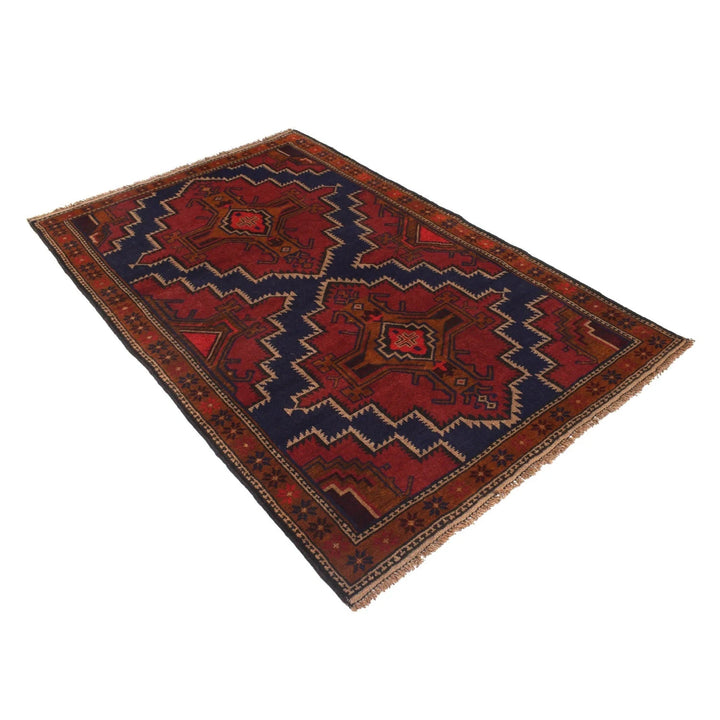 Afghan Baluchi Rug 4' 3" x 6' 7" Hand-Knotted | No. AL47959