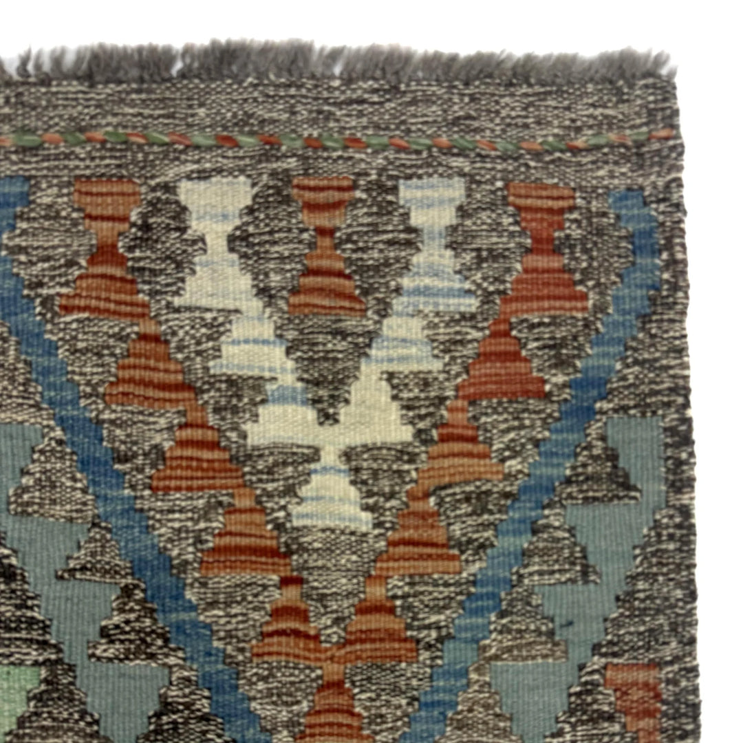Afghan Vegetable Kilim Rug 2' 9" x 13' 1" Flat-Weave | No. AL479607