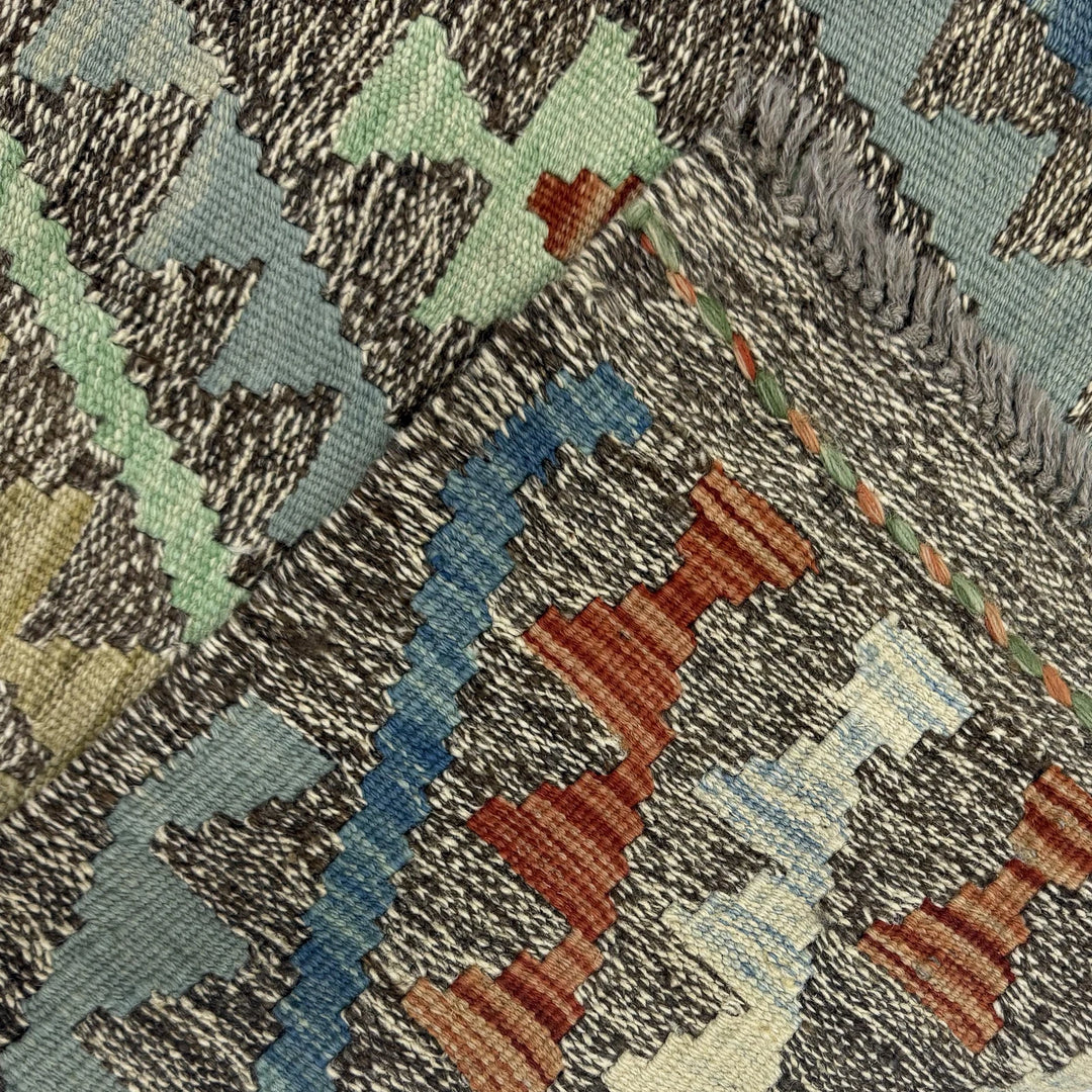 Afghan Vegetable Kilim Rug 2' 9" x 13' 1" Flat-Weave | No. AL479607