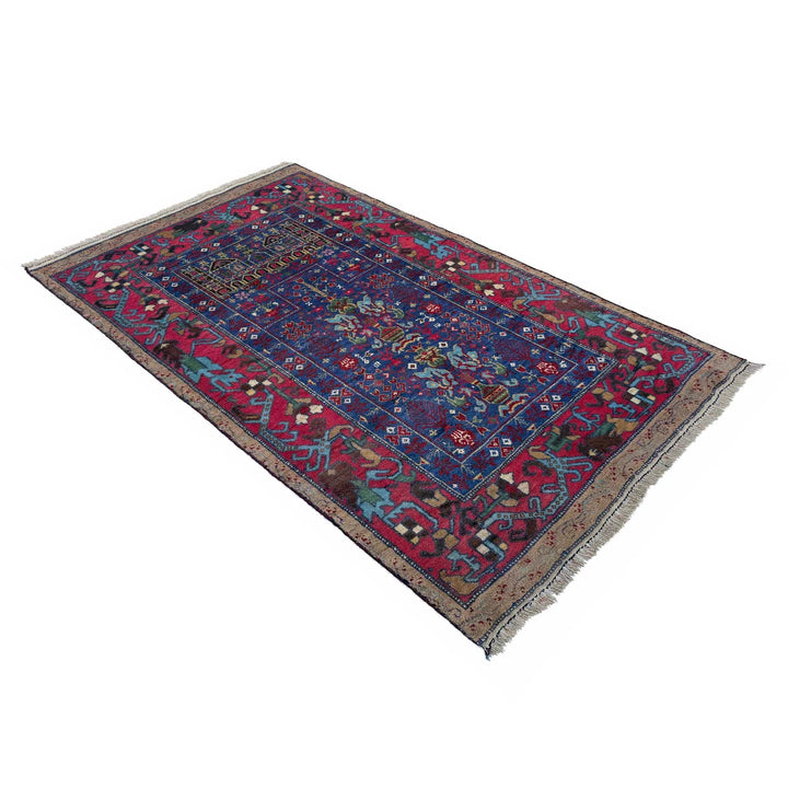 Afghan Baluchi Rug 2' 9" x 4' 8" Hand-Knotted | No. AL47981