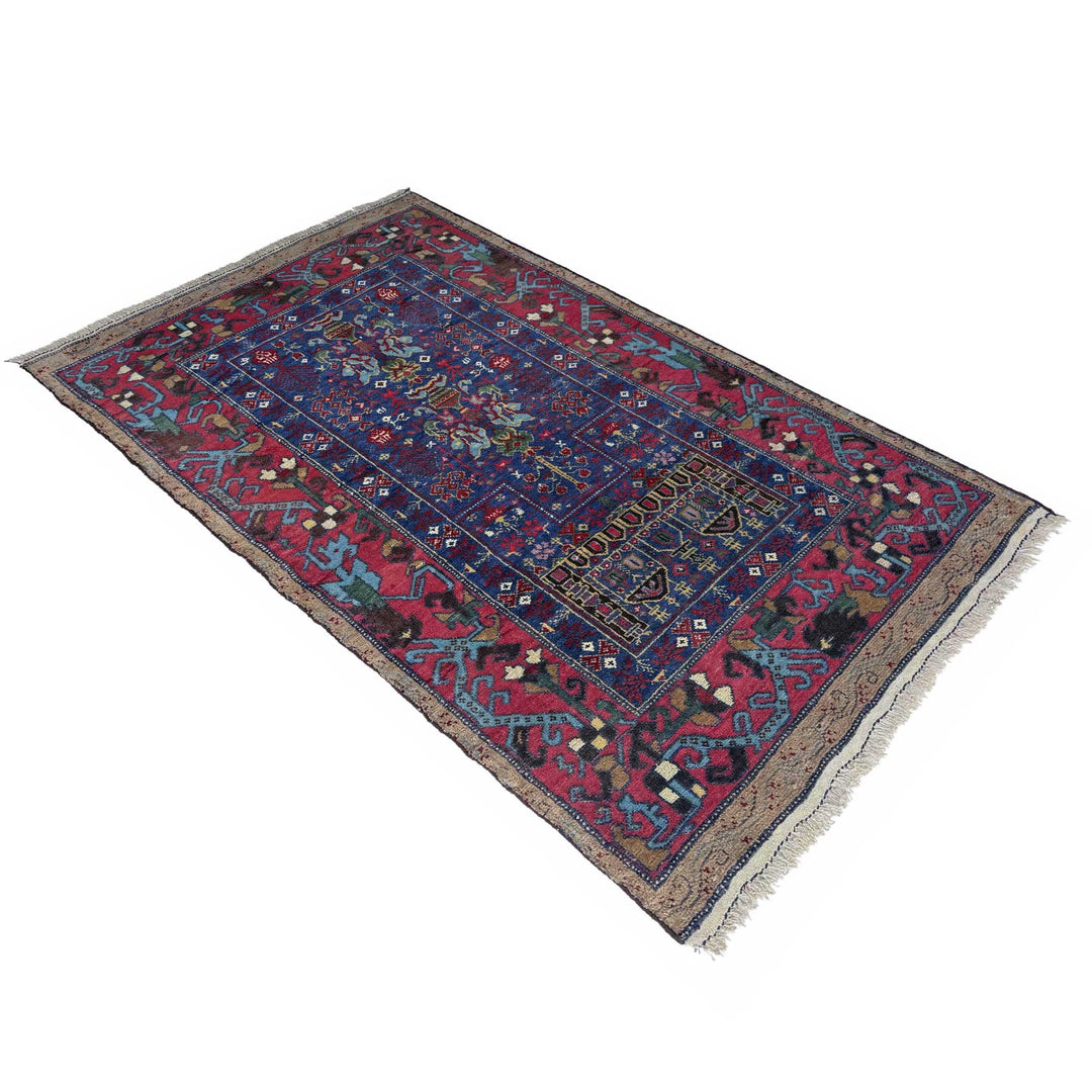 Afghan Baluchi Rug 2' 9" x 4' 8" Hand-Knotted | No. AL47981