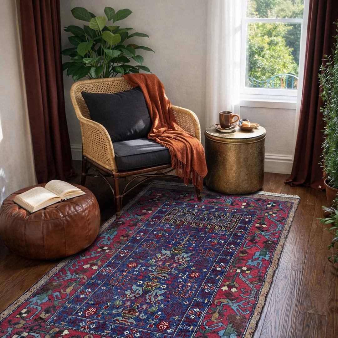 Afghan Baluchi Rug 2' 9" x 4' 8" Hand-Knotted | No. AL47981