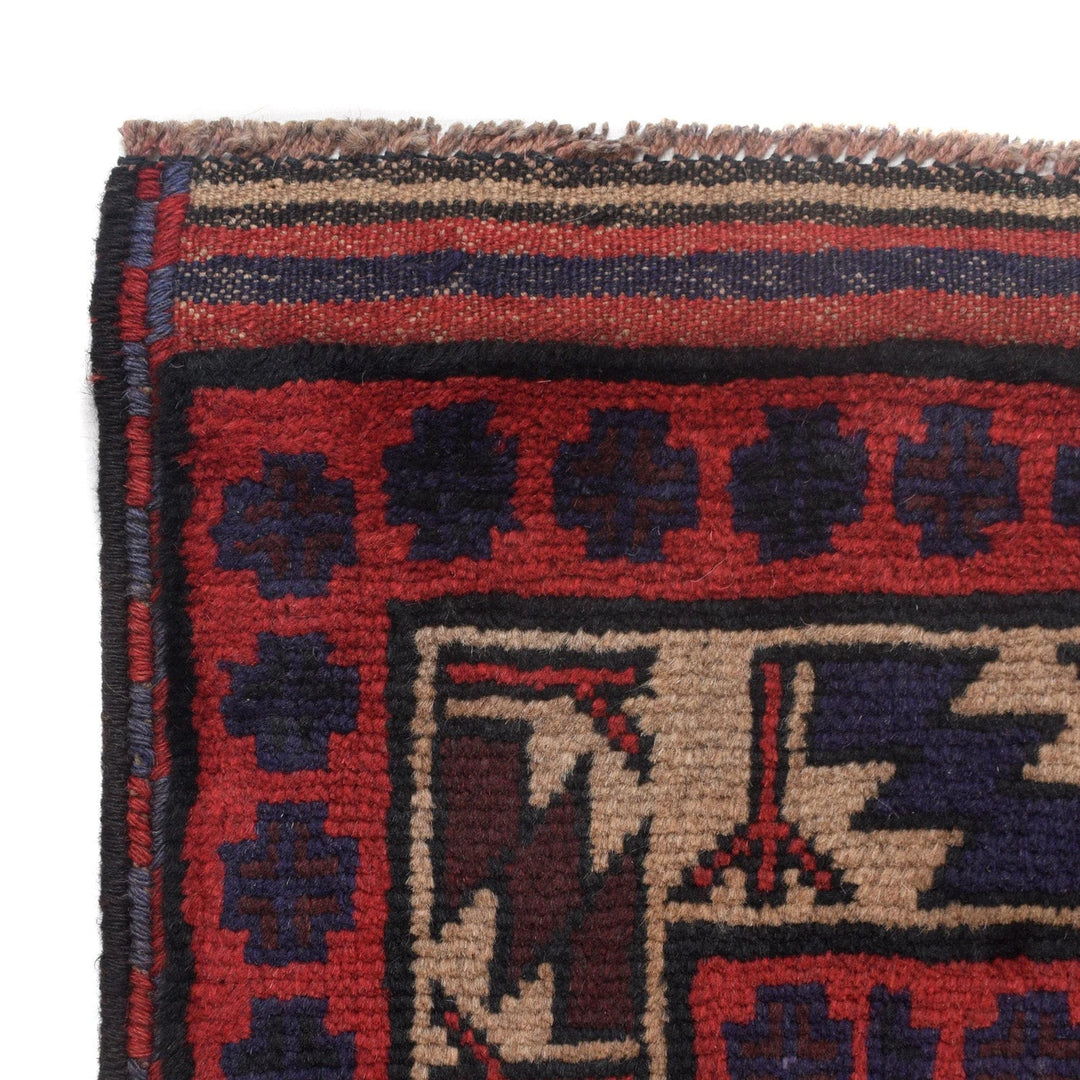 Afghan Baluchi Rug 3' 10" x 5' 9" Hand-Knotted | No. AL47983
