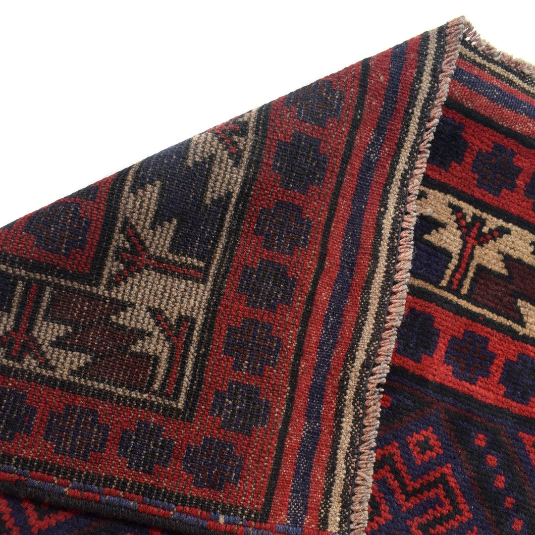 Afghan Baluchi Rug 3' 10" x 5' 9" Hand-Knotted | No. AL47983