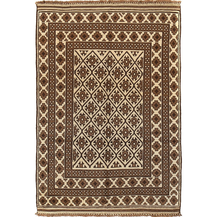 Afghan Baluchi Rug 5' 8" x 8' 7" Hand-Knotted | No. AL48045