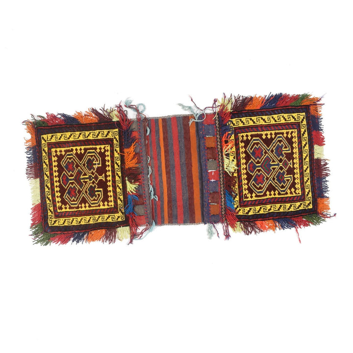 Afghan Saddle Bag Rug 1' 5" x 3' 9" Hand-Knotted | No. AL48087