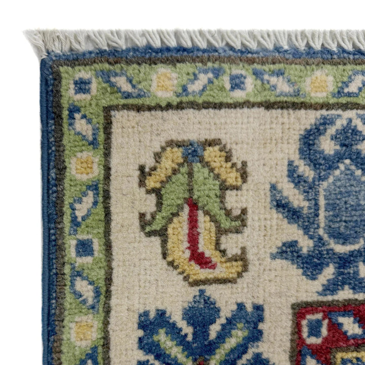 Blue Afghan Kazak Rug 3' 10" x 5' 10" Hand-Knotted | No. AL48166