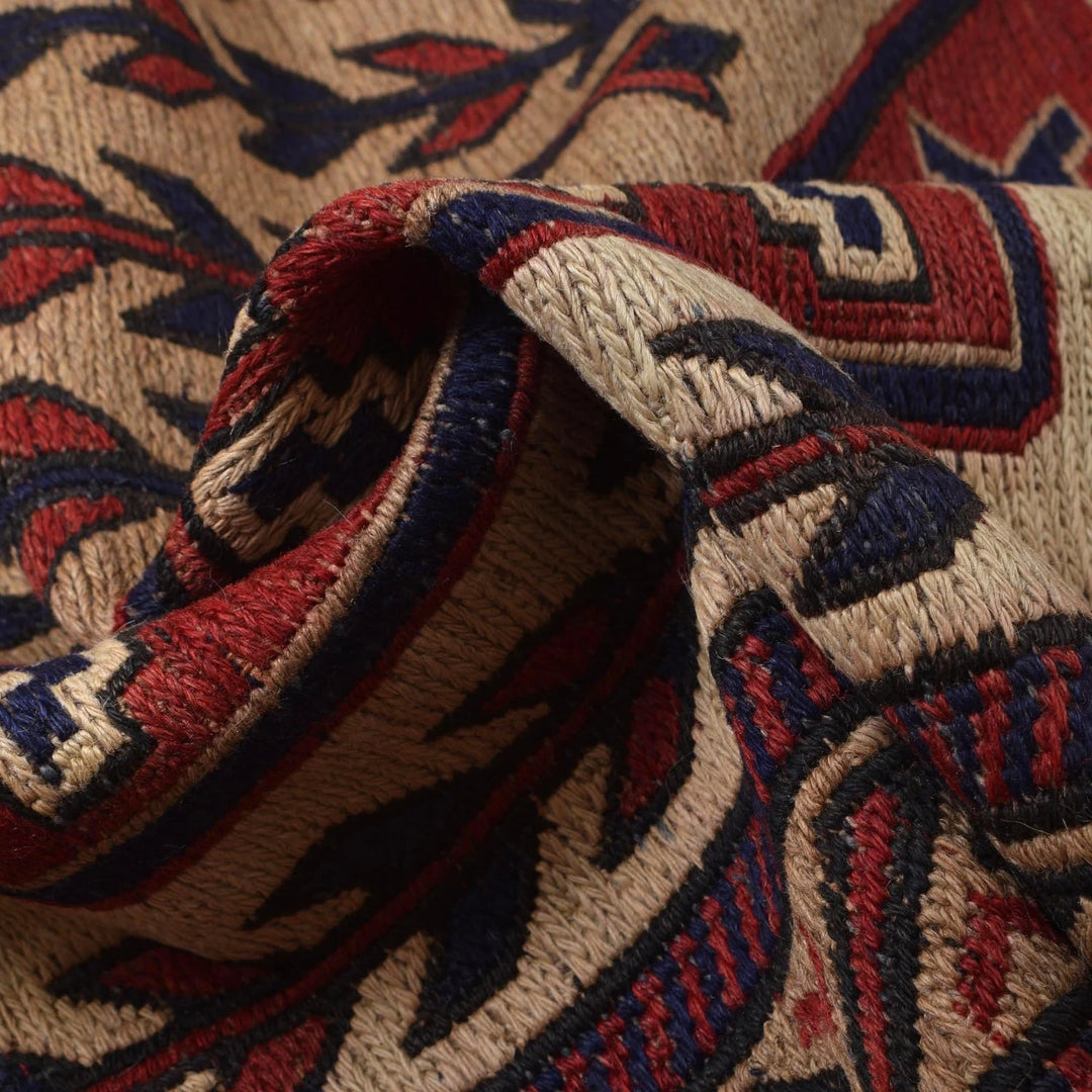 Afghan Saghari Kilim Rug 6' 9" x 9' 3" Flat-Weave | No. AL48177