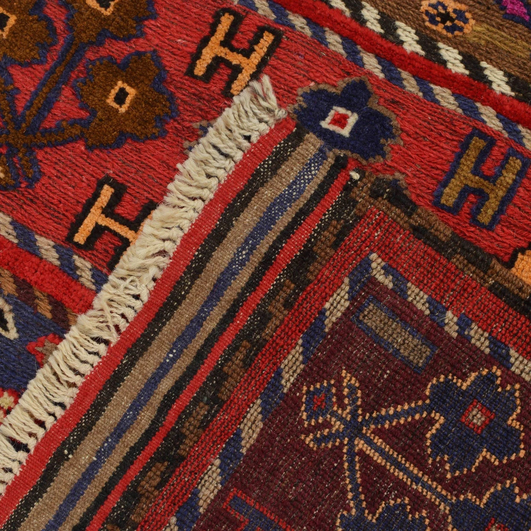 Afghan Baluchi Rug 2' 11" x 5' 0" Hand-Knotted | No. AL48192
