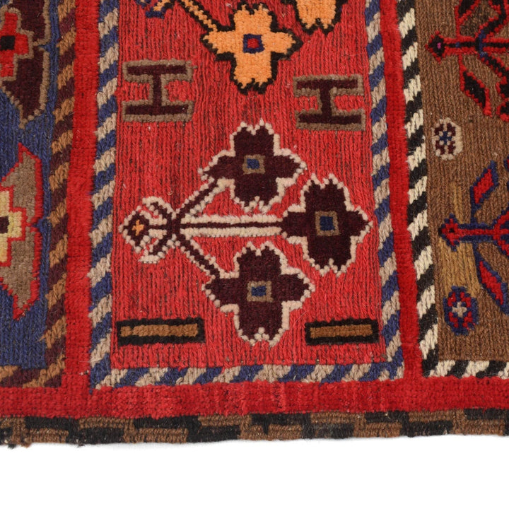 Afghan Baluchi Rug 2' 11" x 5' 0" Hand-Knotted | No. AL48192
