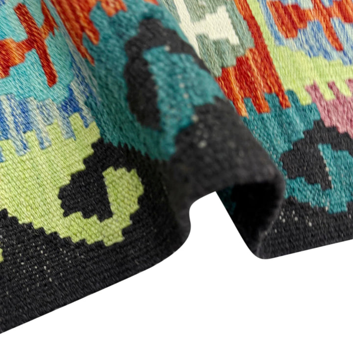 Afghan Vegetable Kilim Rug 3' 1" x 5' 2" Flat-Weave | No. AL482262