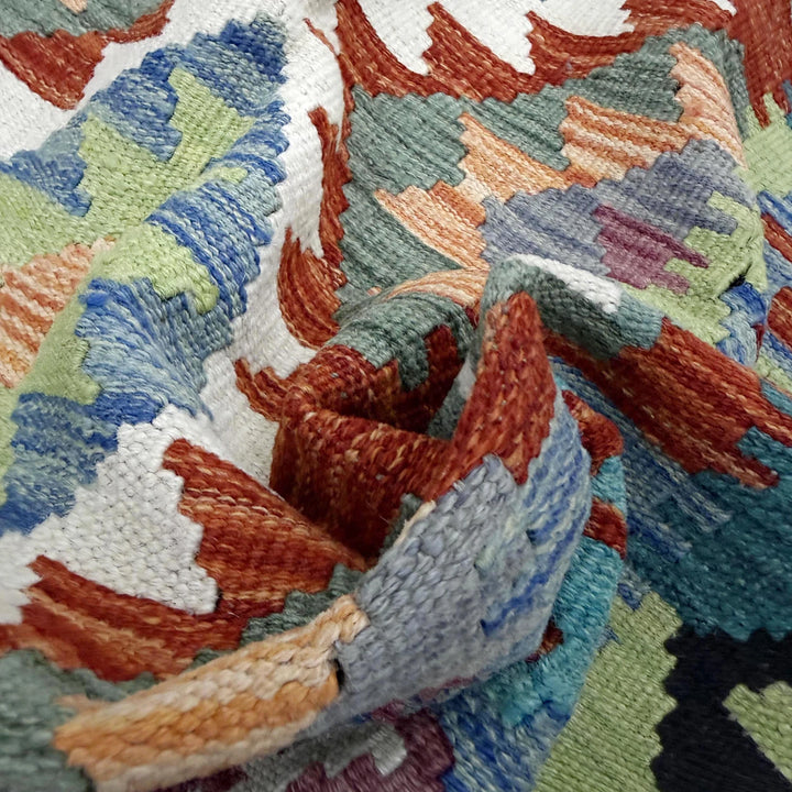 Afghan Vegetable Kilim Rug 3' 1" x 5' 2" Flat-Weave | No. AL482262