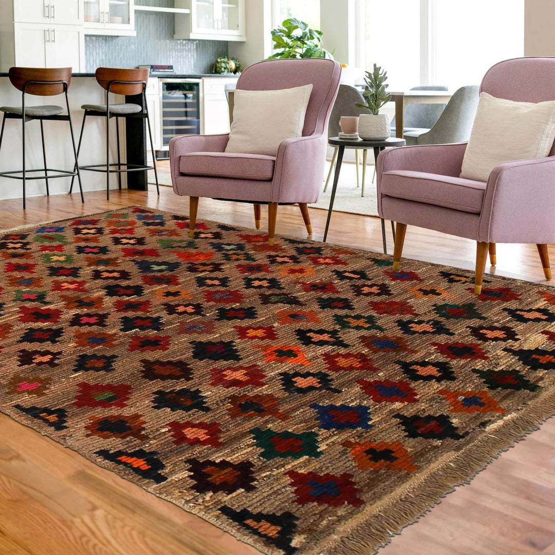 Afghan Baluchi Rug 3' 9" x 5' 9" Hand-Knotted | No. AL48251