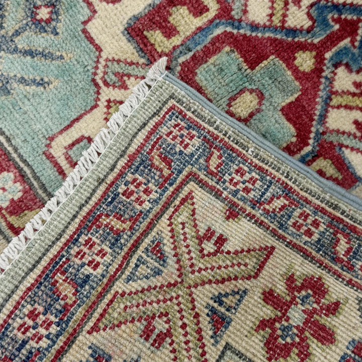 Blue Afghan Kazak Rug 2' 7" x 4' 1" Hand-Knotted | No. AL48273