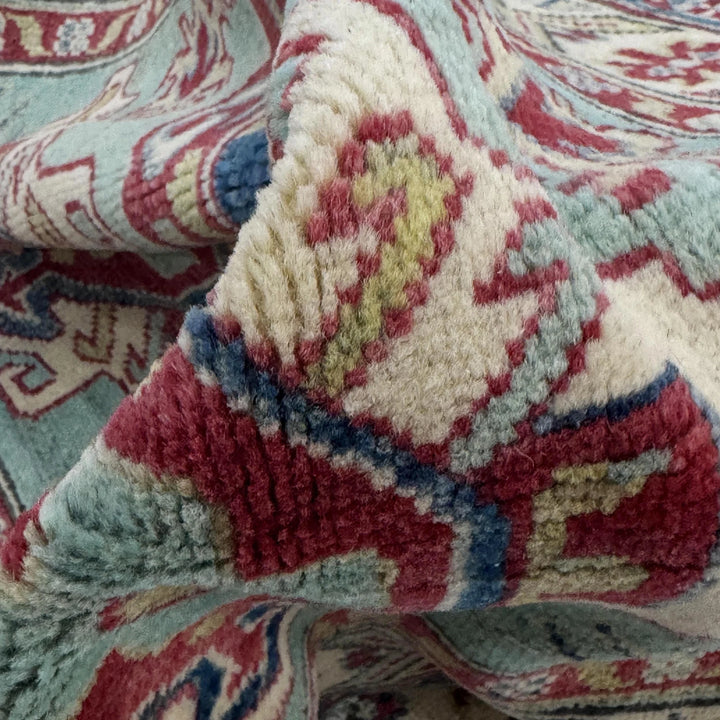 Blue Afghan Kazak Rug 2' 7" x 4' 1" Hand-Knotted | No. AL48273