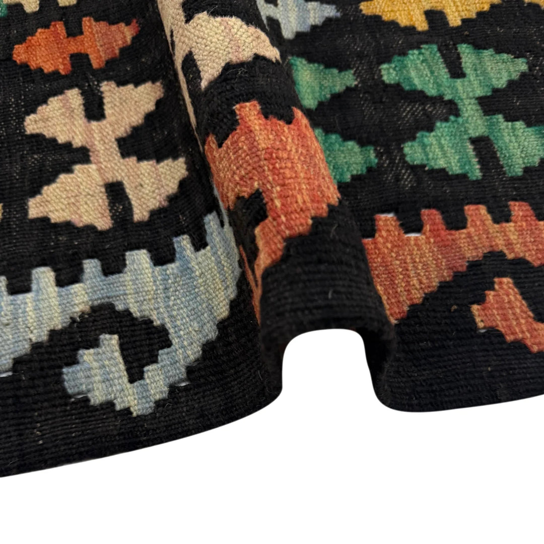 Afghan Vegetable Kilim Rug 3' 7" x 5' 1" Flat-Weave | No. AL482773