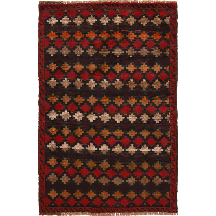 Afghan Baluchi Rug 2' 10" x 4' 5" Hand-Knotted | No. AL48291