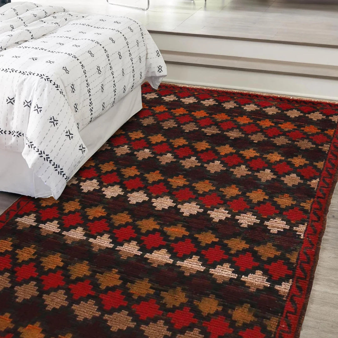 Afghan Baluchi Rug 2' 10" x 4' 5" Hand-Knotted | No. AL48291