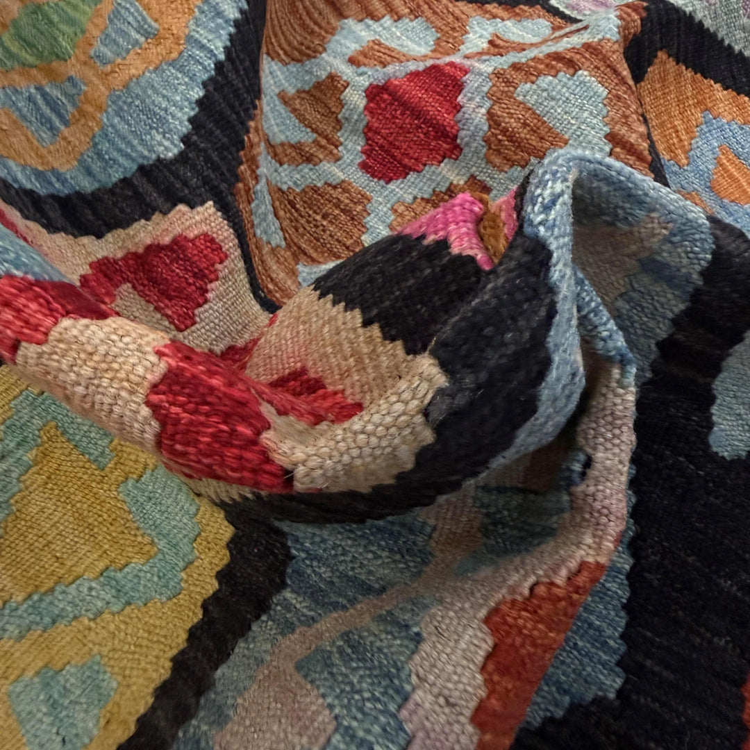 Afghan Vegetable Kilim Rug 8'2" x 11'3" Flat-Weave | No. AL482973