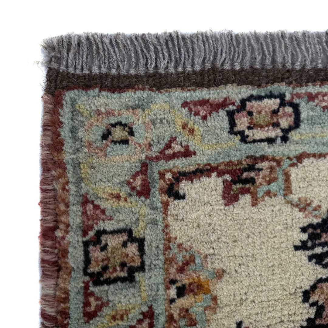 Beige Afghan Oushak Rug 3' 11" x 5' 9" Hand-Knotted | No. AL48342