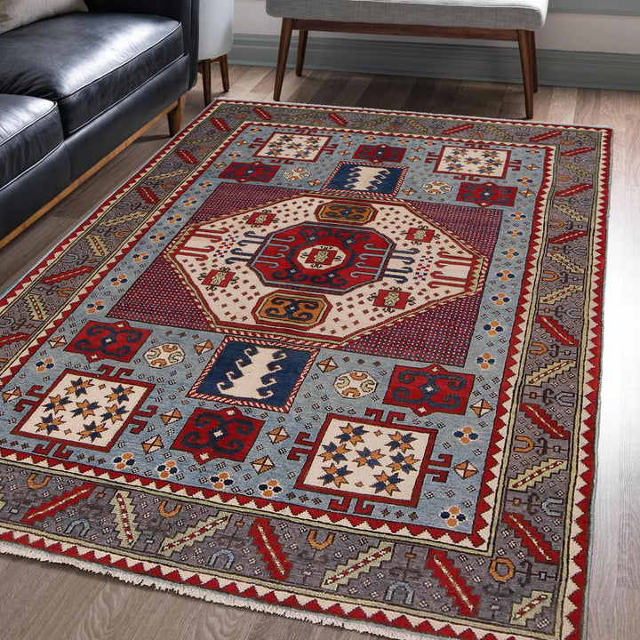 Afghan Mamluk Rug 4' 11" x 6' 7" Hand-Knotted | No. AL48345