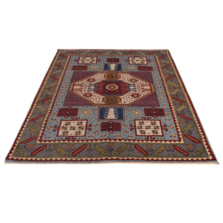 Afghan Mamluk Rug 4' 11" x 6' 7" Hand-Knotted | No. AL48345