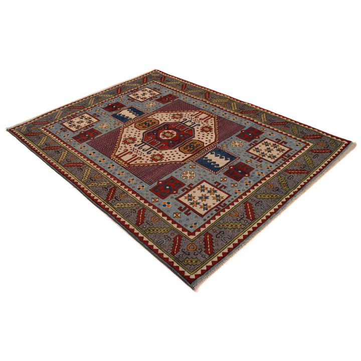 Afghan Mamluk Rug 4' 11" x 6' 7" Hand-Knotted | No. AL48345