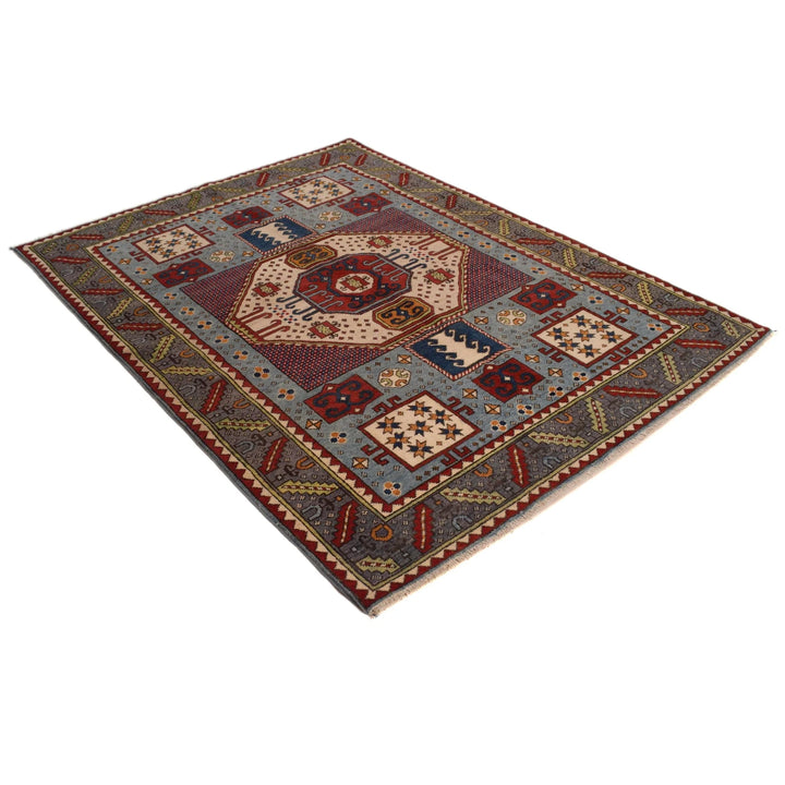 Afghan Mamluk Rug 4' 11" x 6' 7" Hand-Knotted | No. AL48345