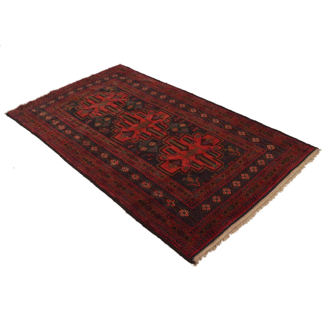 Afghan Baluchi Rug 3' 8" x 6' 2" Hand-Knotted | No. AL48351