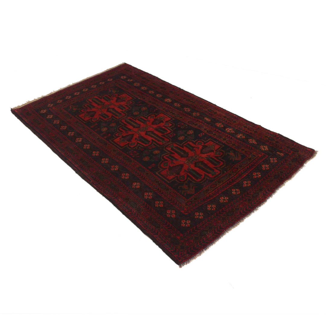 Afghan Baluchi Rug 3' 8" x 6' 2" Hand-Knotted | No. AL48351