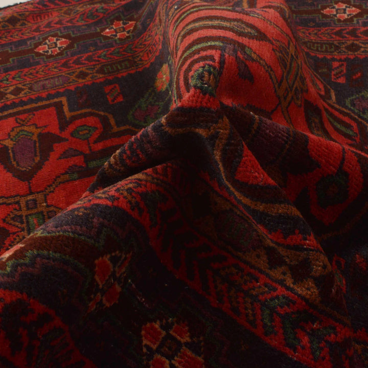 Afghan Baluchi Rug 3' 8" x 6' 2" Hand-Knotted | No. AL48351