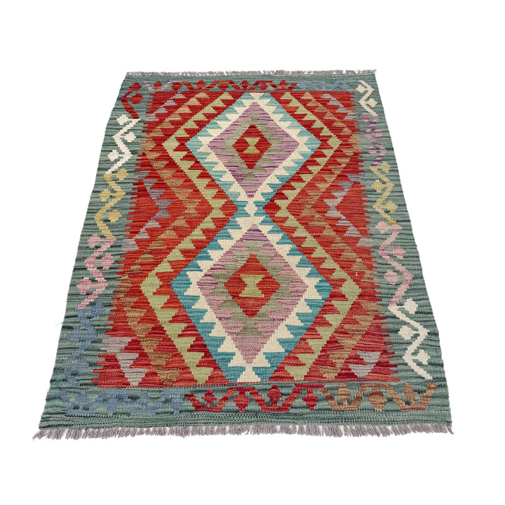 Afghan Kilim Rug 2' 7" x 4' 0" Flat-Weave | No. AL48375