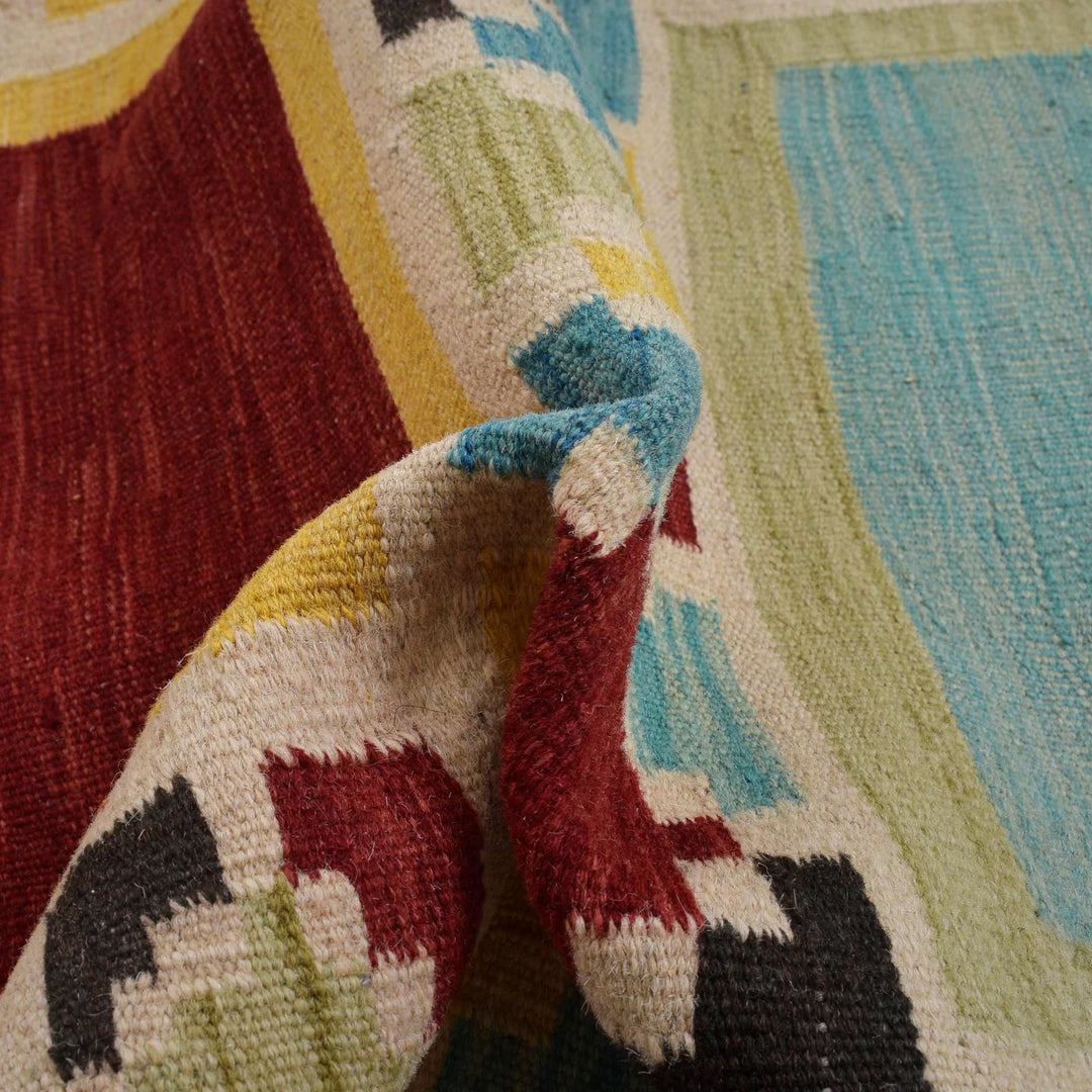 Afghan Kilim Rug 4' 4" x 6' 3" Flat-Weave | No. AL48380