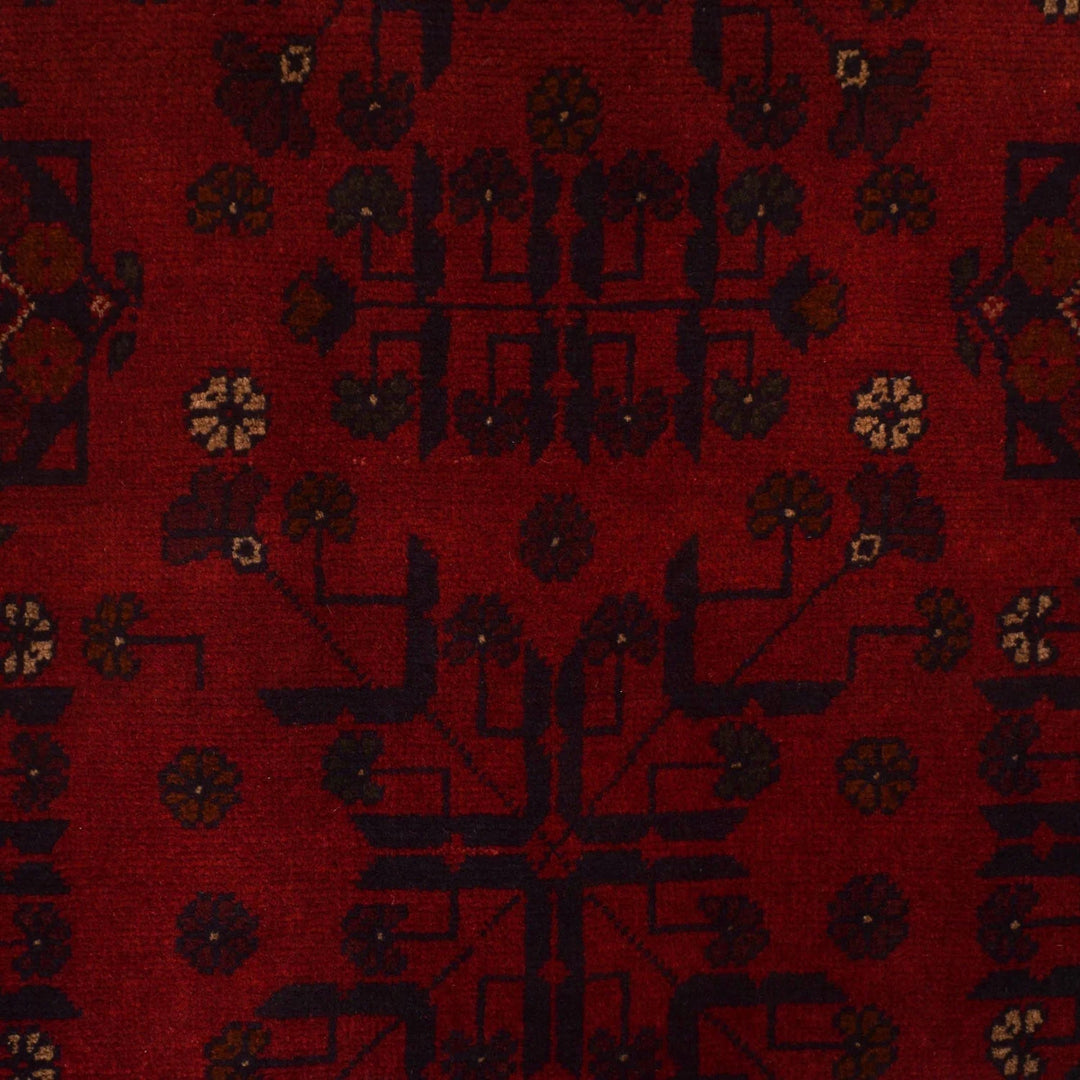 Red Afghan Khal Mohammadi Rug 4' 10" x 6' 3" Hand-Knotted | No. AL48459
