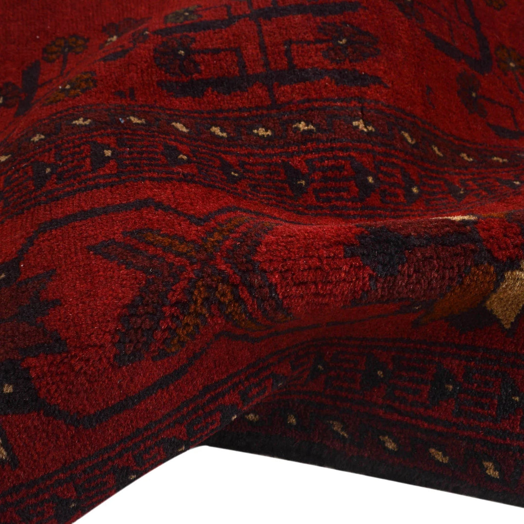 Red Afghan Khal Mohammadi Rug 4' 10" x 6' 3" Hand-Knotted | No. AL48459