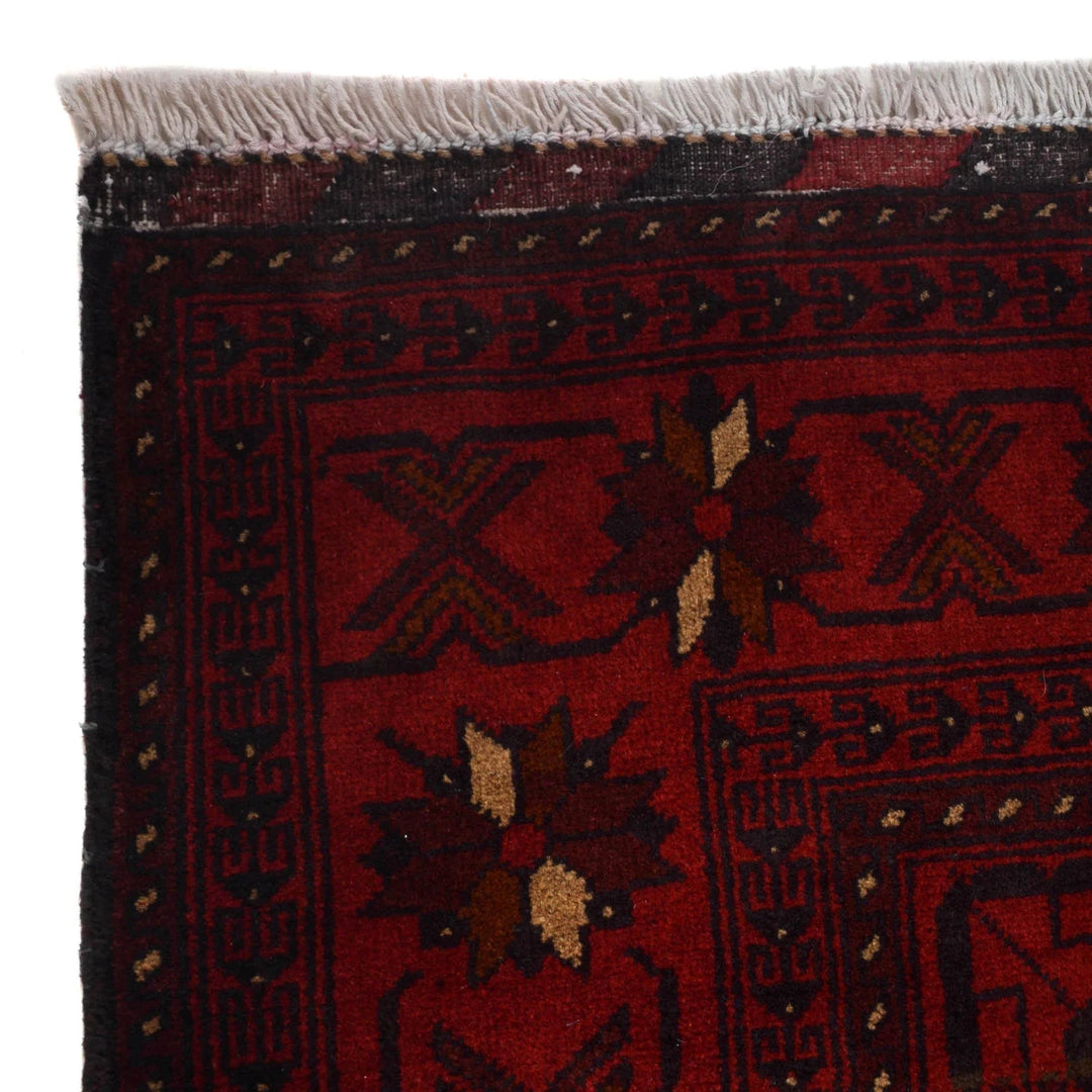 Red Afghan Khal Mohammadi Rug 4' 10" x 6' 3" Hand-Knotted | No. AL48459