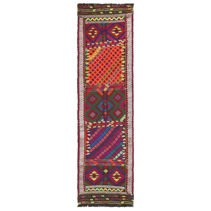 Afghan Kilim Runner 2' 3" x 8' 5" Flat-Weave | No. AL48466