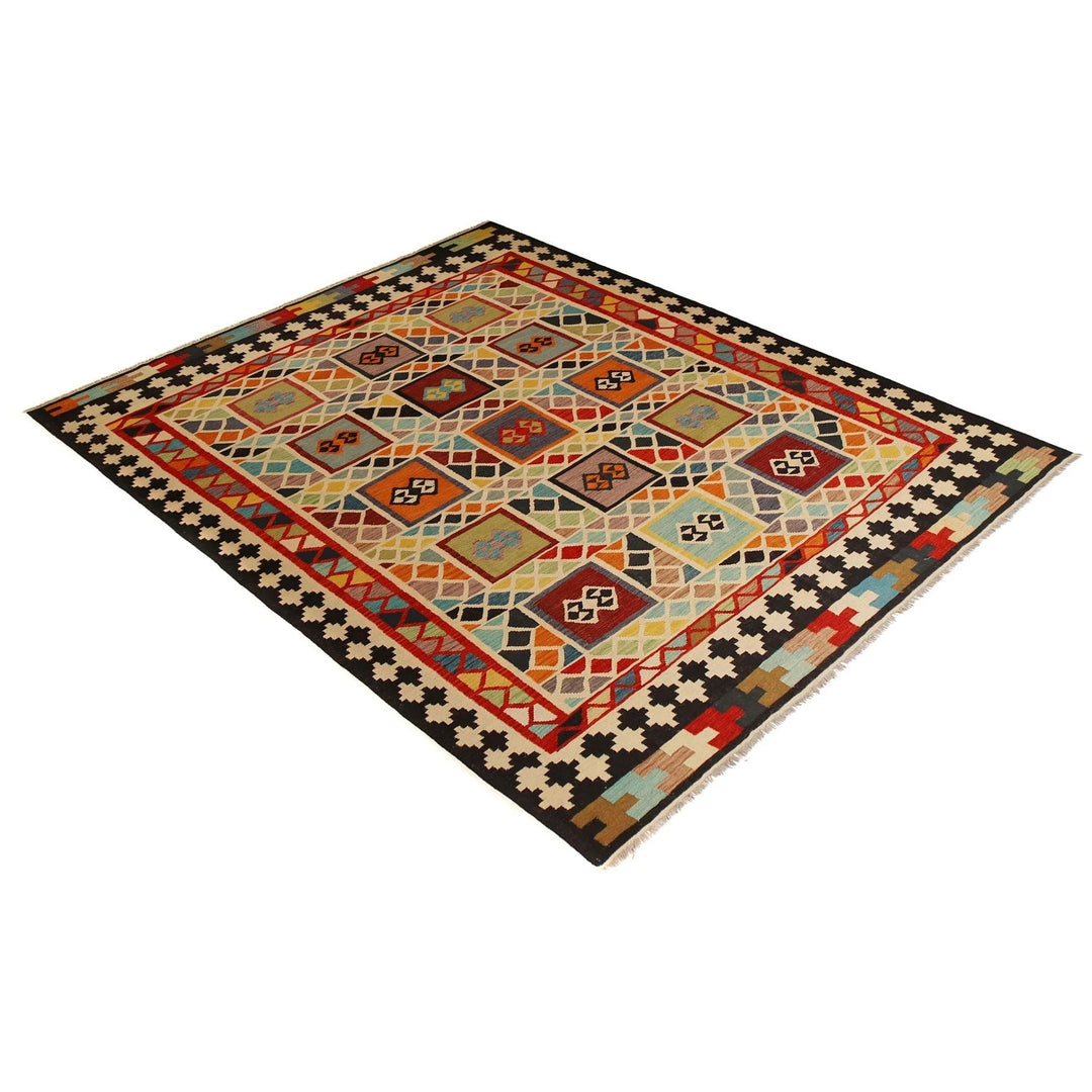Afghan Vegetable Kilim Rug 8' 6" x 11' 5" Flat-Weave | No. AL48475