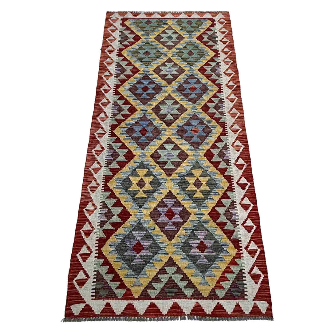 Afghan Vegetable Kilim Rug 2' 9" x 7' 9" Flat-Weave | No. AL48482
