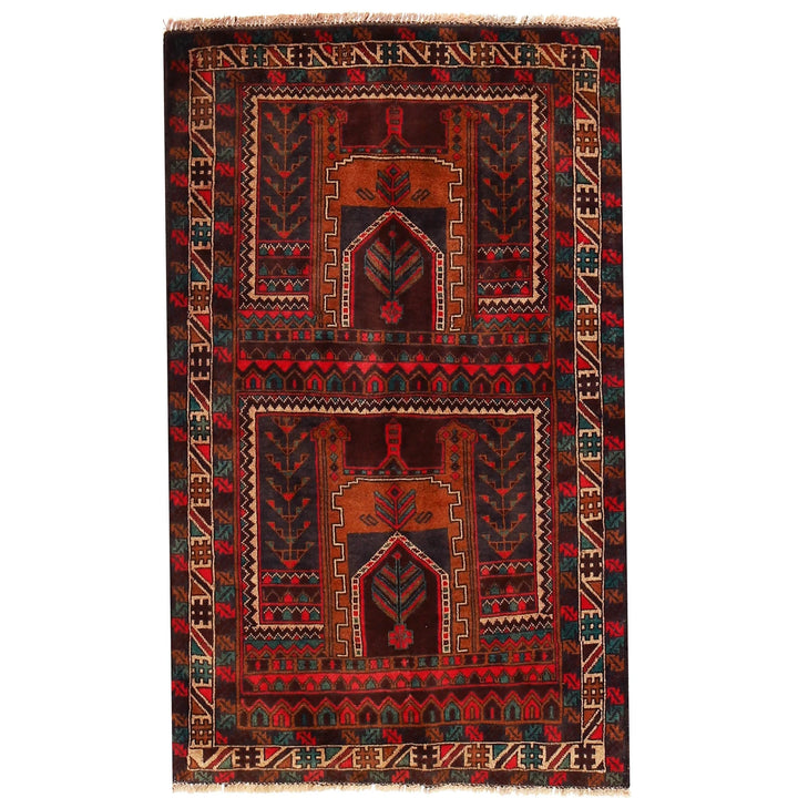 Afghan Prayer Rug 2' 10" x 4' 7" Hand-Knotted | No. AL48492