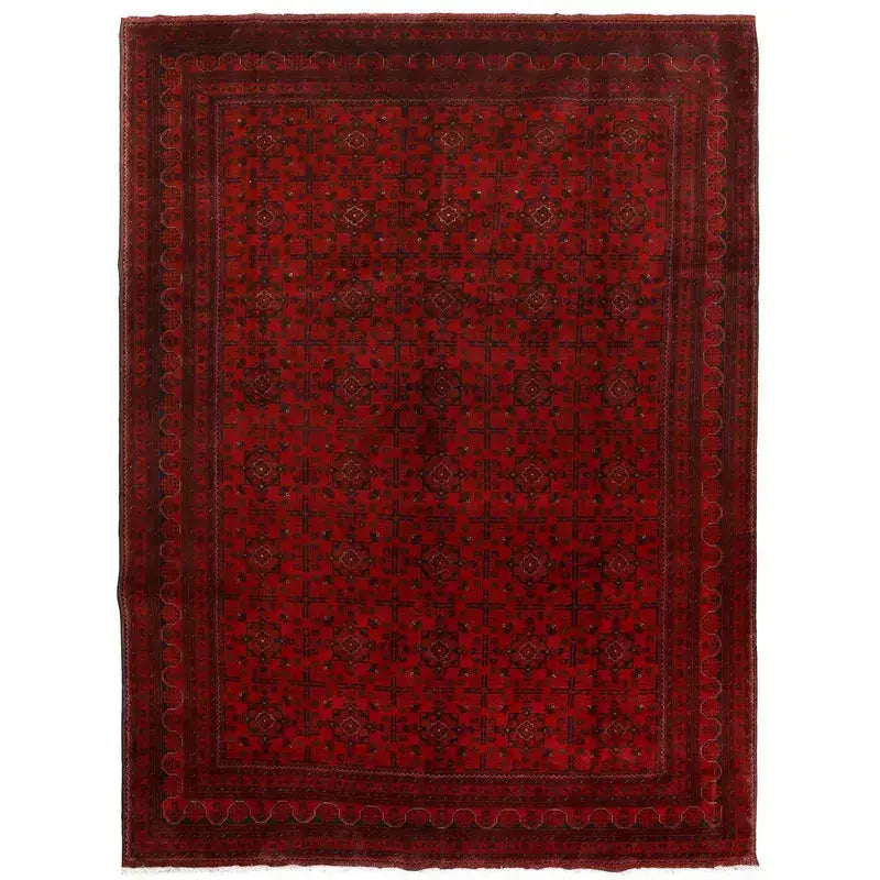Red Afghan Khal Mohammadi Rug 8' 3" x 11' 4" Hand-Knotted | No. AL48589