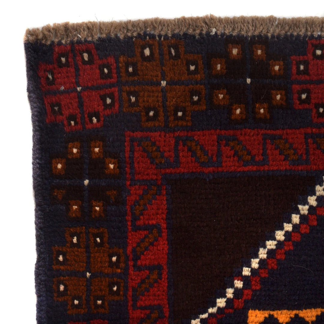 Dark Blue Afghan Baluchi Rug 3' 9" x 5' 10" Hand-Knotted | No. AL48697