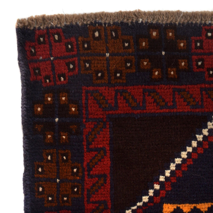 Dark Blue Afghan Baluchi Rug 3' 9" x 5' 10" Hand-Knotted | No. AL48697
